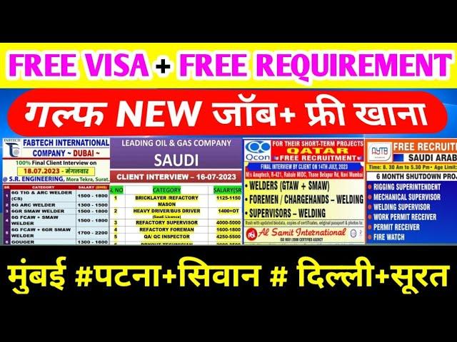 GROKHPUR DEORIA DELHI SURAT PATNA GULF JOBS / GULF JOB TODAY, SAUDI JOBS,BEC OMAN,NSH QATAR,QCON,LLC
