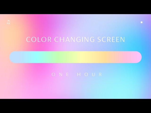 ONE HOUR - Pastel Lights - Smooth Changing Screen - With Lofi Music