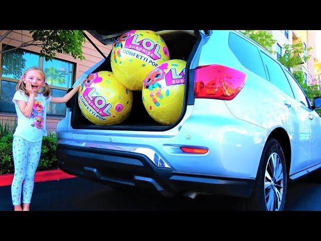 Whole Car Giant LOL Confetti POP Video for kids