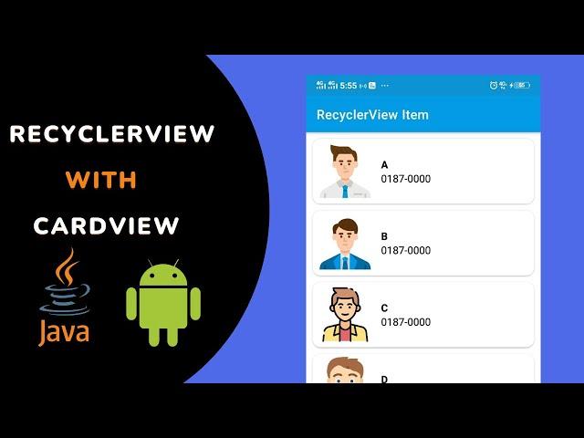 Recyclerview with Cardview in android studio | Recyclerview and cardview android studio