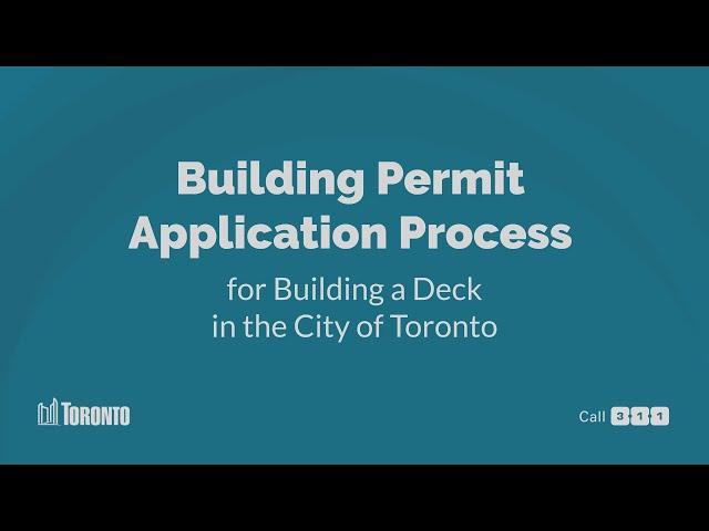 Building Permit Application Process for Building a Deck in the City of Toronto