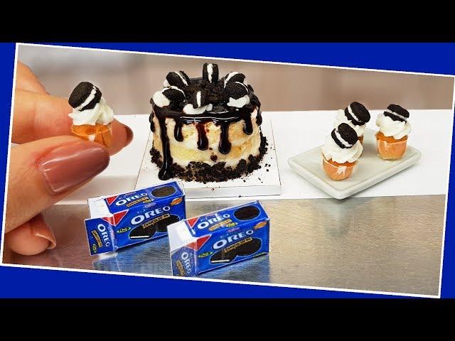 Real, mini OREO cake & cupcakes  /Jenny's mini cooking / diy / how to / Oreo love / mini food tiny