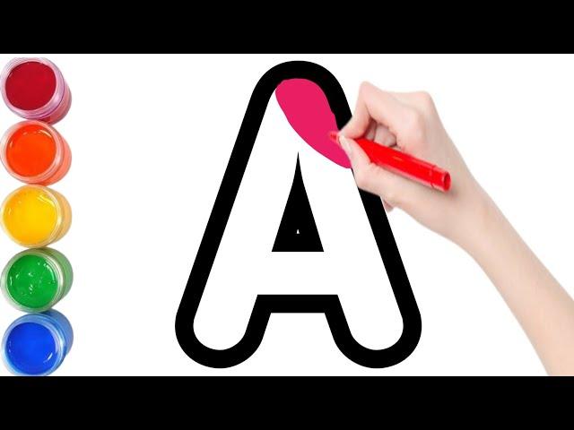 Collection of Alphabet drawing colouring for kids | Easy draw and paint alphabet | English for kids