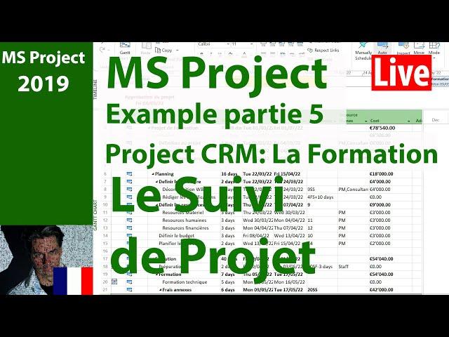 Ms Project  2019 ● Learn by Example ● Training Project ● Le Suivi de Projet