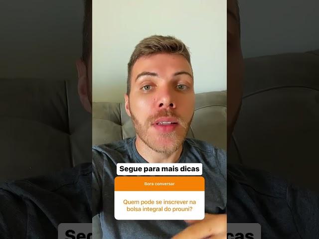 Como conseguir uma BOLSA INTEGRAL NO #prouni
