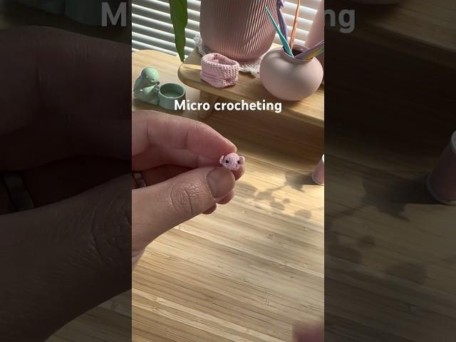 Crocheting a mini amigurumi elephant. What should I make next? #amigurumi #microcrochet #miniature