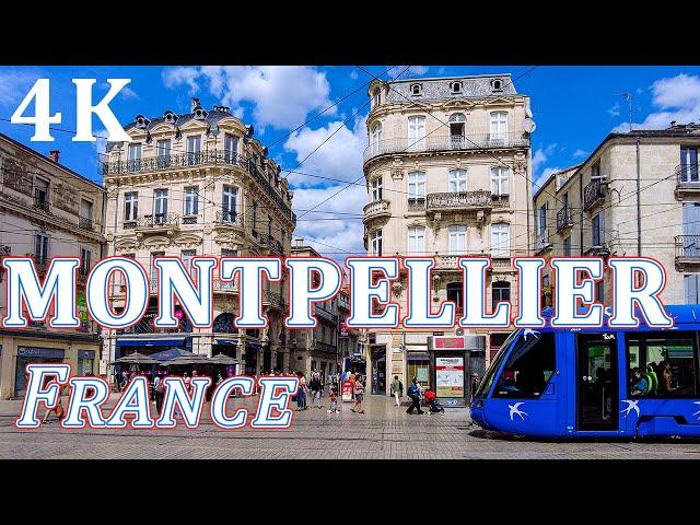 [4K] Walking tour in Montpellier, France