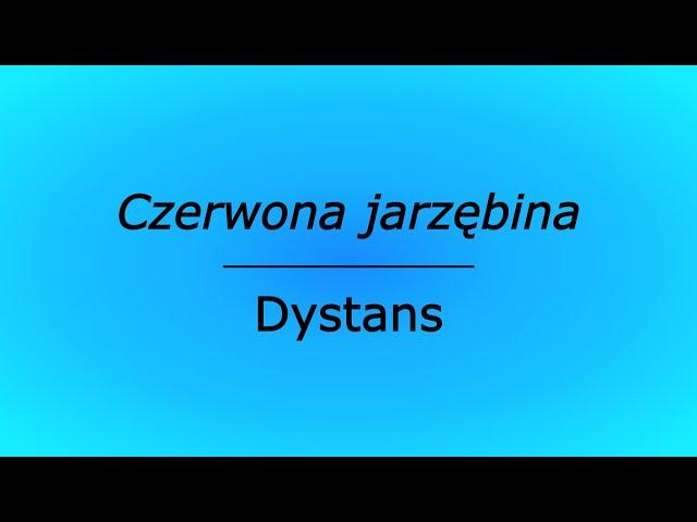 Czerwona jarzębina - Dystans (karaoke cover)