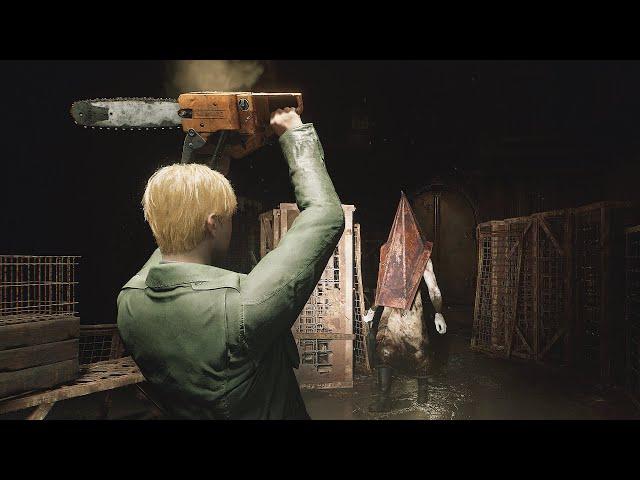 Chainsaw Vs Red Pyramid Head Thing - Silent Hill 2 Remake