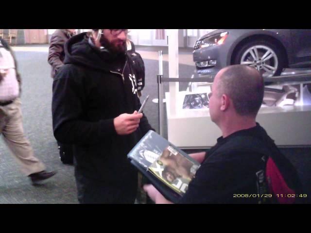 WWE Champion Seth Rollins signs autographs for fans at airport