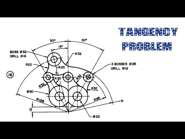 TANGENCY PROBLEM||Engineering drawing||Technical drawing