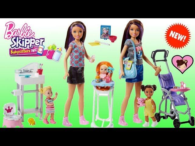 New Barbie Skipper Babysitters Inc Toys -  Barbie Baby Stroller, Crib and Highchair!