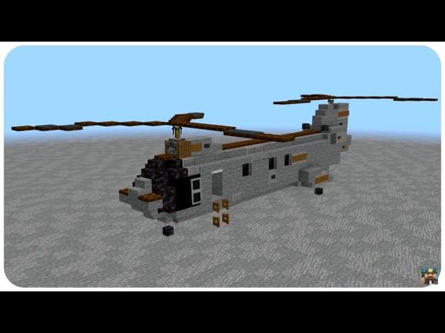 How to build a Cargo Helicopter in Minecraft (CH-46 Sea Knight) Minecraft Cargo Helicopter Tutorial