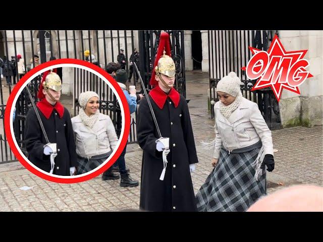 Women Takes Photo Gets A Surprise From Guard!