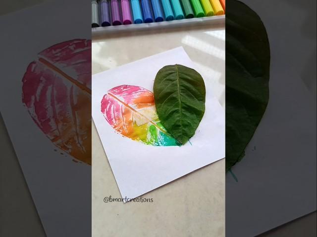 Colourful leaf painting #shorts #paintingideas #leafpainting #easy #diy #colors #shortsvideo #art