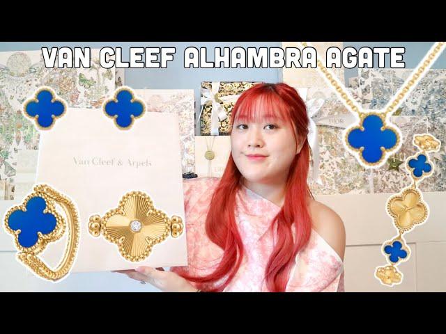 Van Cleef & Arpels Haul Van Cleef Alhambra Agate Earrings, Necklace, & Ring