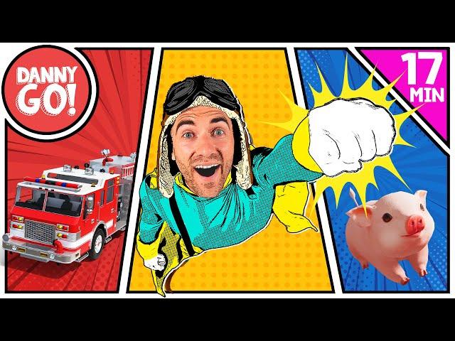 Superheroes, Vehicles, Farm Animals + more! ‍️   | Dance Compilation | Danny Go! Songs for Kids