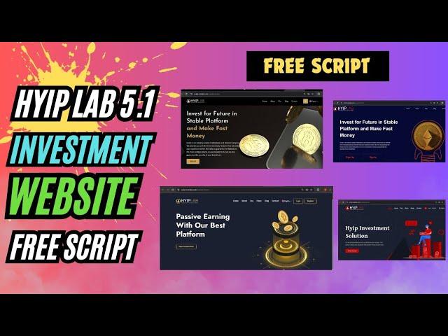 Hyip Lab Investment Website Free Source Code Download || How To Make Investment Website With HyipLab