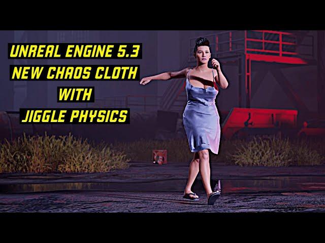 Unreal Engine 5.3 Realtime Cloth Simulation with Jiggle Physics