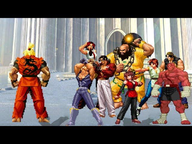 [KOF Mugen] Dragon Ken vs 8 Fighters Team [ Battle Royal ]