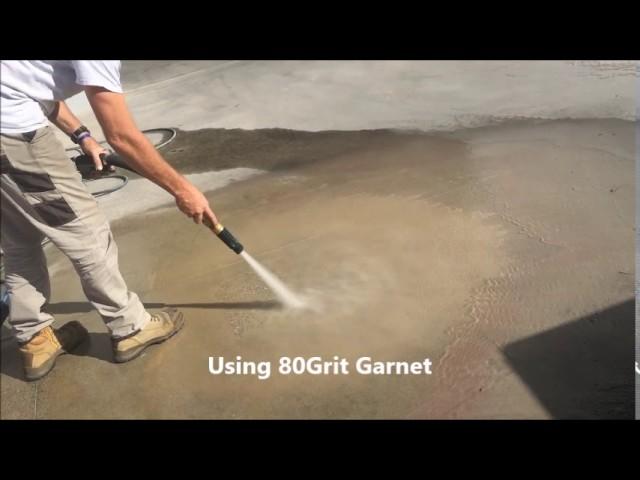 How to Expose Aggregate using 80 Grit Garnet and the Dustless Blaster