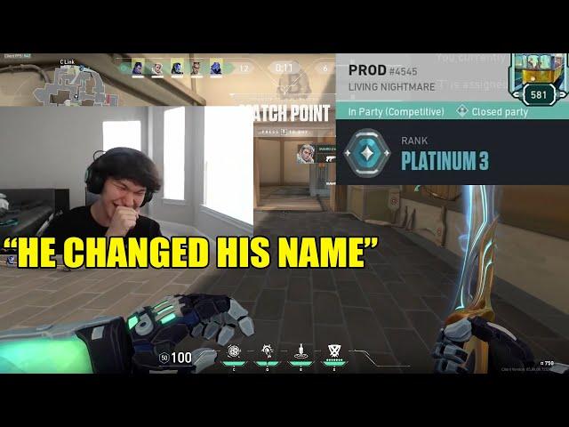 Sinatraa reacts to PROD Plat 3 rank - PROD gets Plat 3 rank in new valorant ACT