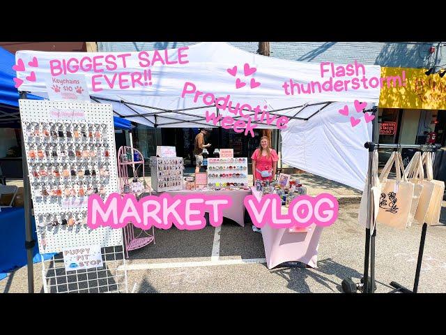 MY BIGGEST SALE YET! // market prep + market days vlog #smallbusiness #studiovlog