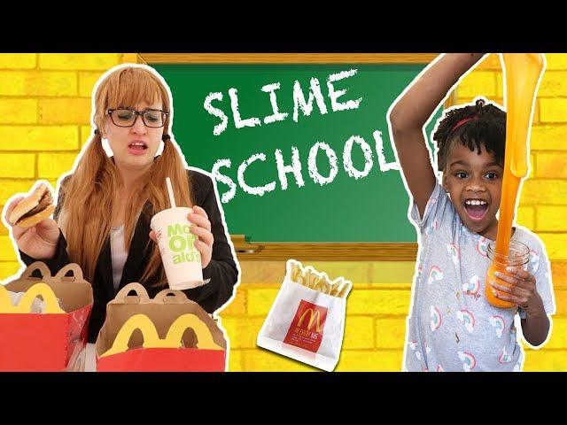 Slime School Teacher Fail! Students Sneak McDonalds Happy Meal Food- New Toy School