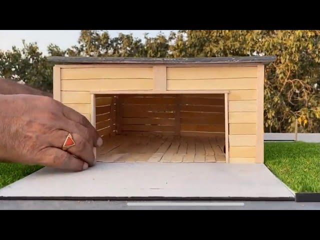 Making a Miniature Wooden Garage for Scale Model Cars | Miniature Farmhouse