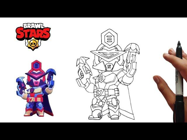 How to Draw New Brawler Skin Mecha Colt From Brawl Stars