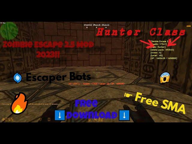 Counter Strike 1.6 Download Zombie Escape Mod + SMA + Escaper Bots #zombieescape #download