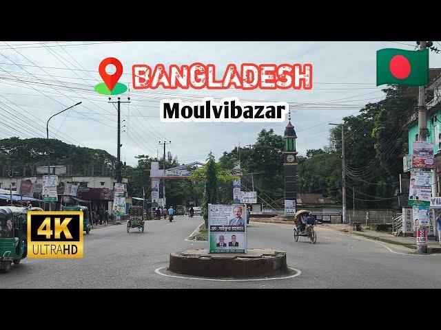 Bangladeshi 4K Walking Tour Sylhet City 2024 || Moulvibazar District 4k Walking Tour 2024