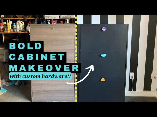 Memphis-Inspired Cabinet Furniture Flip with DIY Hardware!