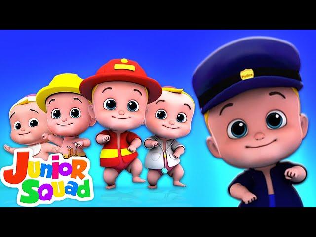 Five Little Babies Jumping On The Bed | Nursery Rhymes Songs For Kids By Junior Squad