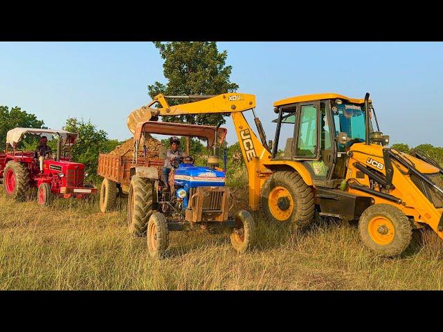 JCB 3dx Xpert Machine Loading Mud in Tractors | Mahindra 275 Di | Powertrac 434 | #jcb #tractor