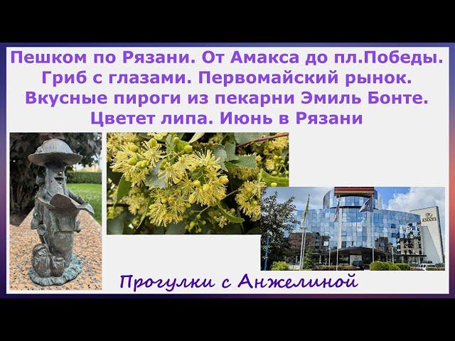 Пешком по Рязани. От Амакса до пл.Победы. Гриб, Первомайский рынок, пироги Эмиль Бонте,цветет липа.
