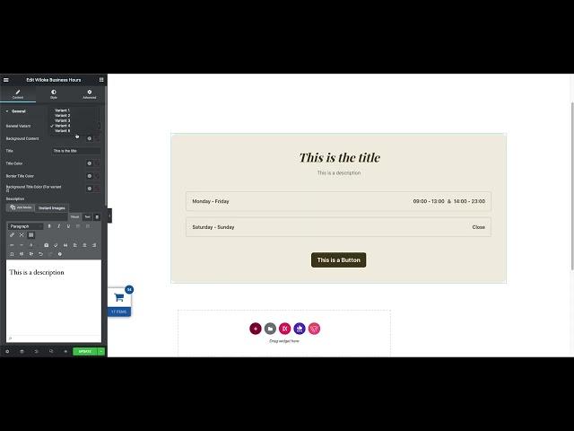 How Wiloke Business Hours Works Add On In Elementor