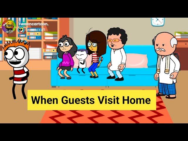 When Guests Visit Home | Tweencraft Cartoon Video | Tween Cartoon