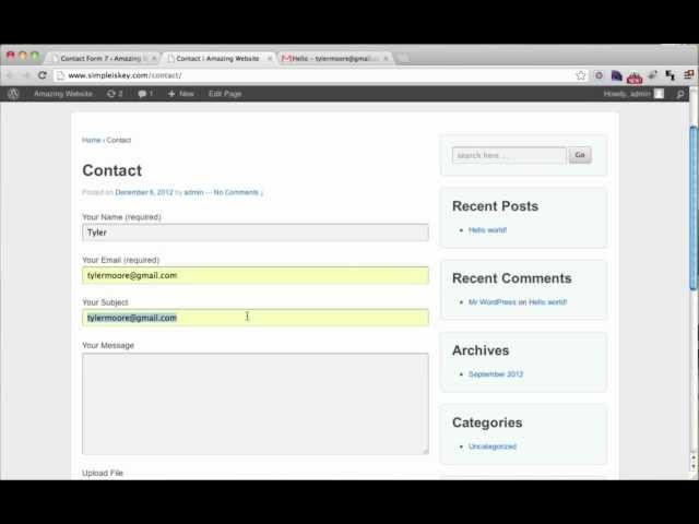 Build a Contact Form In Wordpress