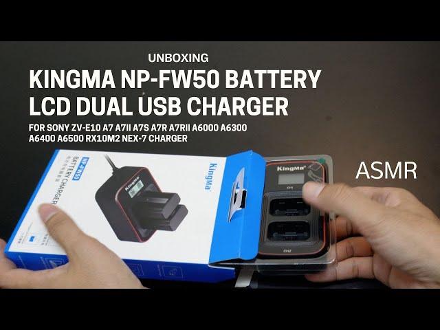 KingMa NP-FW50 Battery LCD Dual USB Charger for Sony ZV-E10 A7 A7II A7S A7R A7RII A6000 A6300 - ASMR