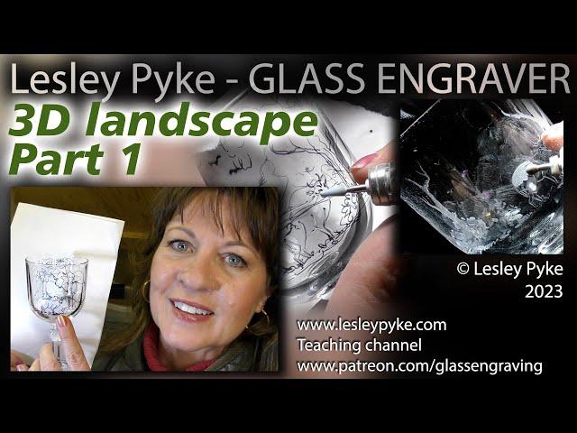 Glass engraving for beginners - 3D landscape with muntjac part 1