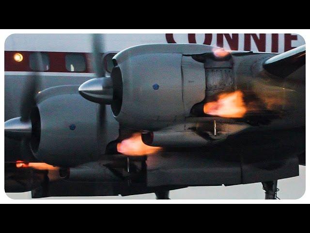 [120FPS] 'Connie' Super Constellation Engine FLAMES at Avalon Airshow 2017