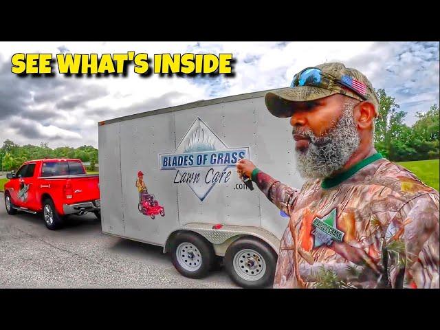 2023 Lawn Care Trailer setup | Enclosed lawn mowing trailer view