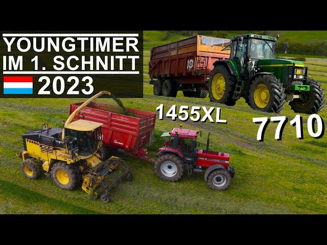 Youngtimer Legends in 1. cut | John Deere 7710 // CaseIH 145XL // New Holland FX45 | Luxembourg 2023