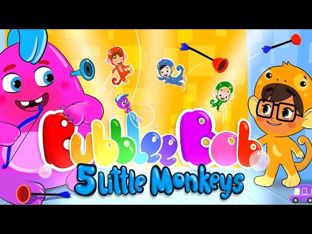 BubbleeBob: Five Little Monkeys - Fun Kids Song for Learning and Play #KidsSong #fivelittlemonkeys