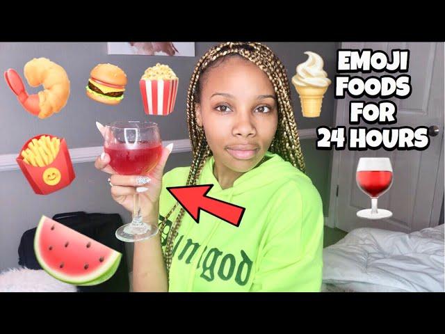 I ONLY ATE EMOJI FOODS FOR 24 HOURS!! *IMPOSSIBLE FOOD CHALLENGE!*