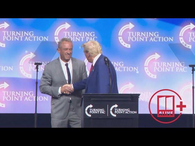 Robert F. Kennedy Jr. joins Donald Trump on stage at Gwinnett County rally