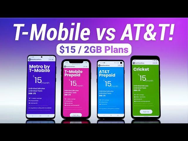 T-Mobile Connect vs AT&T Prepaid $15 2GB Plan Comparison!