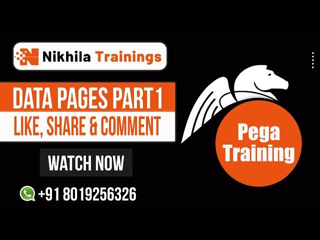 PEGA Data Pages Part-1 | Nikhila Trainings | Best Pega Online Training