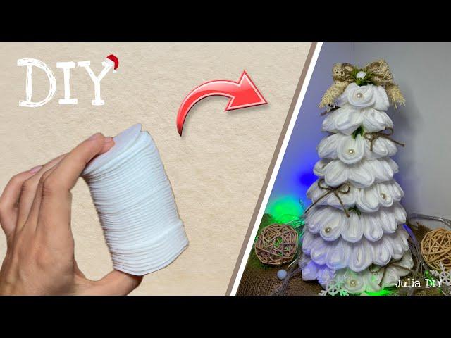 DIY Christmas tree from cotton pads | DIY Christmas crafts 